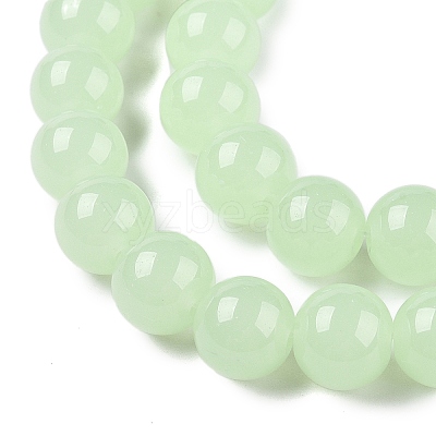 Imitation Jade Glass Beads Strands GLAA-T032-J10mm-03-1