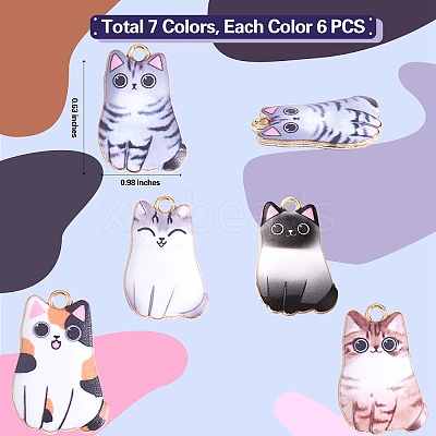 30Pcs 5 Colors Alloy Enamel Pendants ENAM-SZ0003-32-1