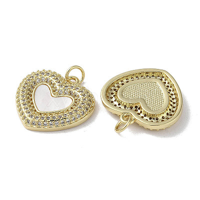 Brass Micro Pave Cubic Zirconia Pendants KK-G485-34L-G-1