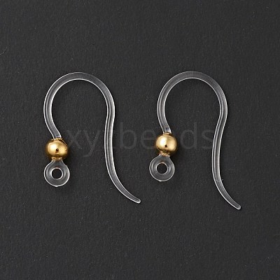 Transparent Resin Earring Hooks RESI-G050-01G-1