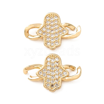 Brass Micro Pave Cubic Zirconia Connector Charms CU-CJC6430-01G-1