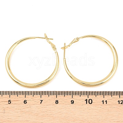 Brass Hoop Earrings for Women EJEW-A156-17C-G-1