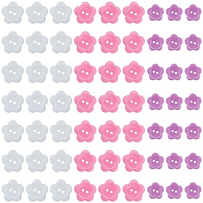 240Pcs 3 Styles Acrylic Sewing Buttons for Costume Design BUTT-DJ0001-11-1