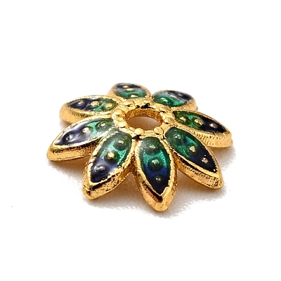 Multi-Petal Alloy Enamel Bead Caps FIND-G029-02G-1