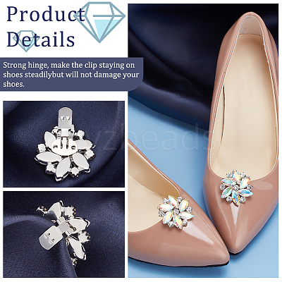 2Pcs Platinum Alloy Shoe Buckle Clips ALRI-FG0001-04B-1