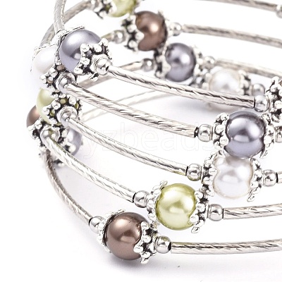 Five Loops Fashion Wrap Bracelets BJEW-JB05512-01-1