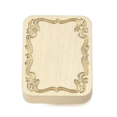 Rectangle Flower Frame Brass Stamp Heads AJEW-M037-04G-06-1