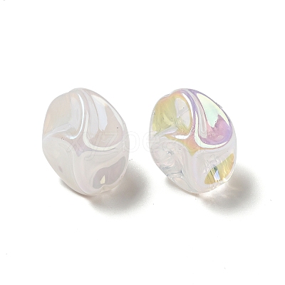 UV Plating Rainbow Iridescent Acrylic Beads PACR-M002-07A-1