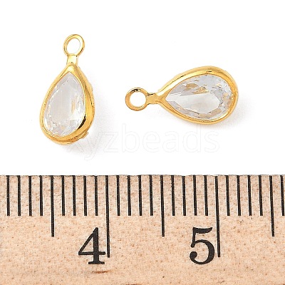 Brass Micro Pave Cubic Zirconia Charms KK-S336-01G-C-1