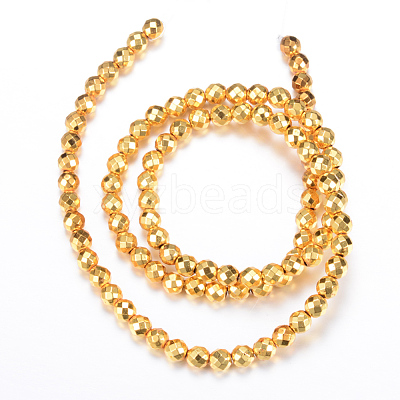 Electroplate Non-magnetic Synthetic Hematite Bead Strands X-G-Q465-24G-1