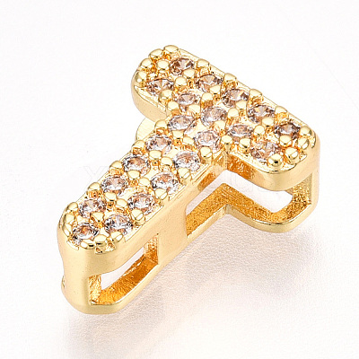 Brass Micro Pave Cubic Zirconia Charms KK-N254-217G-T-1