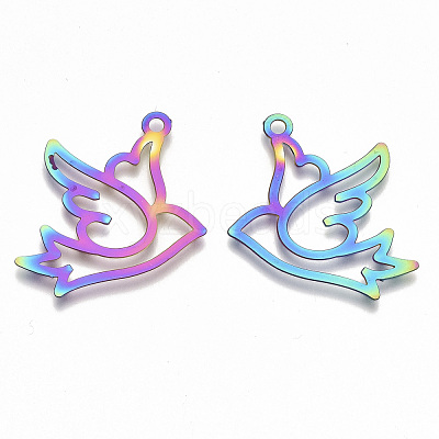 Ion Plating(IP) 201 Stainless Steel Pendants STAS-R114-033-1