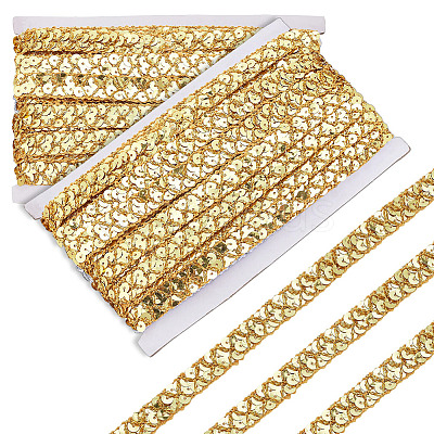 Sparkle Polyester Wavy Lace Trim Ribbon OCOR-WH0082-563B-1