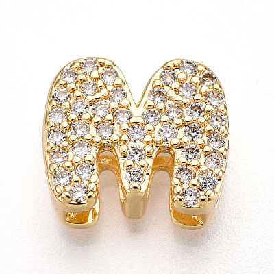 Brass Micro Pave Cubic Zirconia Charms KK-N254-217G-M-1