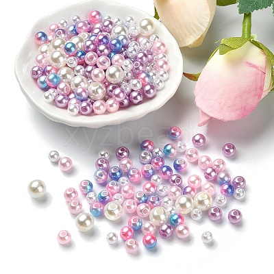 5 Colors ABS Plastic Imitation Pearl Beads KY-YW0001-63E-1