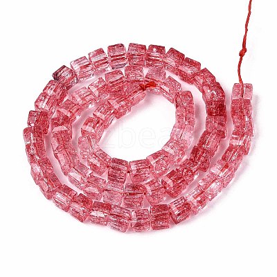 Crackle Transparent Glass Beads Strands GLAA-N062-6mm-09-1