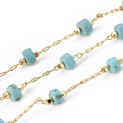 Handmade Synthetic Turquoise Beaded Chains CHC-E019-02A-1