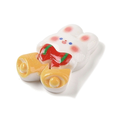 Christmas Rabbit Theme Opaque Resin Decoden Cabochons RESI-S397-02E-1