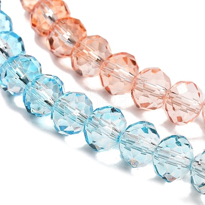 Transparent Painted Glass Beads Strands X1-DGLA-A034-T6mm-A19-1