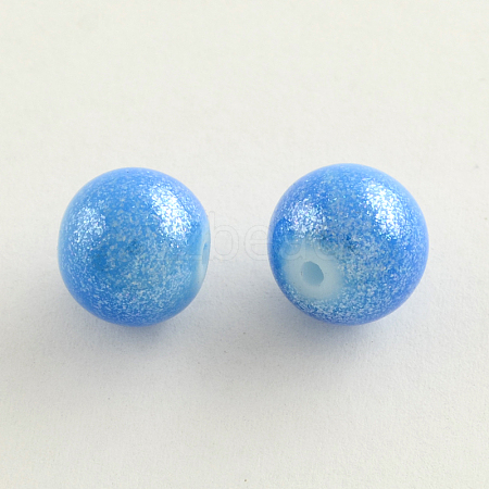 Spray Painted Glass Round Bead Strands DGLA-Q015-10mm-14-1
