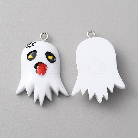 Opaque Resin Pendants RESI-WH0001-04E-1