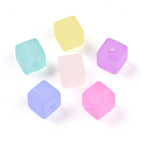 Frosted Transparent Acrylic Beads FACR-N006-03-1