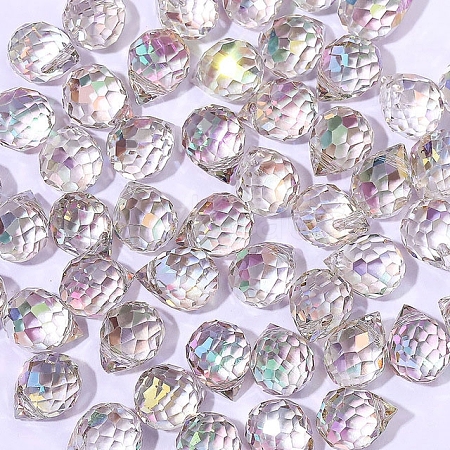 50Pcs Strawberry Transparent Glass Charms PW-WGCC72C-11-1