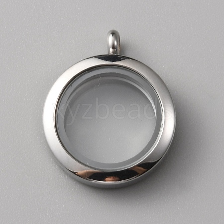 304 Stainless Steel Locket Pendants STAS-WH0027-44P-1