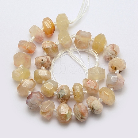 Natural Cherry Blossom Agate Beads Strands G-K195-04A-1