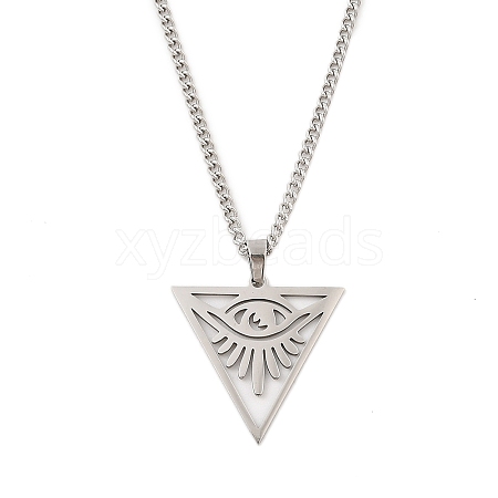 201 Stainless Steel Pendant Necklaces for Women NJEW-U018-01P-06-1