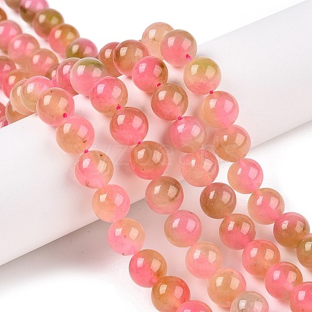 Dyed Natural White Jade Beads Strands G-T138-10mm-210-30-1