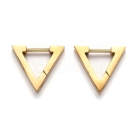 304 Stainless Steel Triangle Huggie Hoop Earrings STAS-H156-02C-G-1