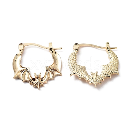 Alloy Bat Hoop Earrings for Women EJEW-D058-01KCG-1