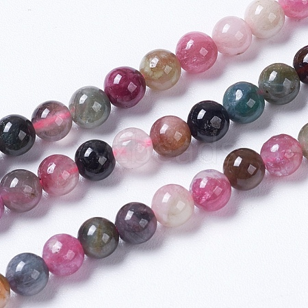 Natural Tourmaline Beads Strands G-F568-195-5mm-1