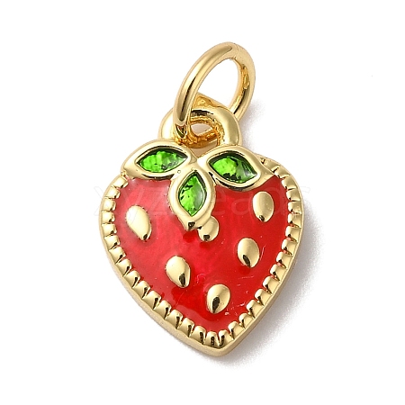 Rack Plating Brass Enamel Charms X-KK-B092-25G-1