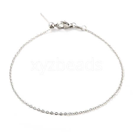 Non-Tarnish 304 Stainless Steel Add a Bead Adjustable Texture Cable Chains Bracelets for Women BJEW-M307-01D-P-1