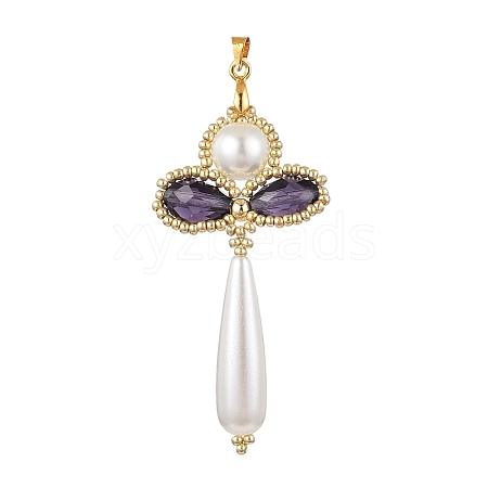 Glass Pearl Big Pendants PALLOY-MZ00384-02-1