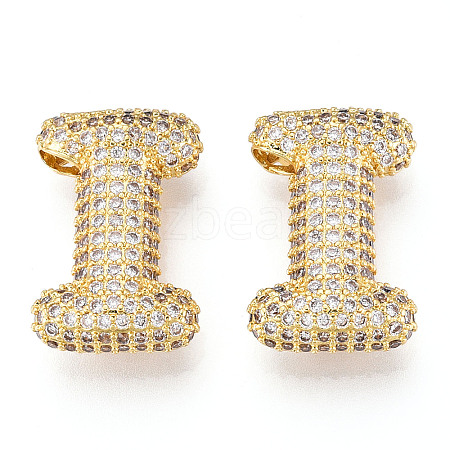 Brass Micro Pave Cubic Zirconia Pendants KK-N254-06G-I-1