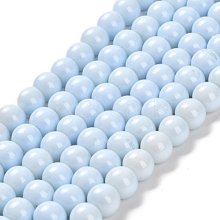 Painted Glass Bead Strands X-DGLA-S071-8mm-B15-1
