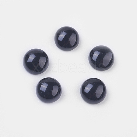 Natural Black Agate Cabochons G-BA8x4-1