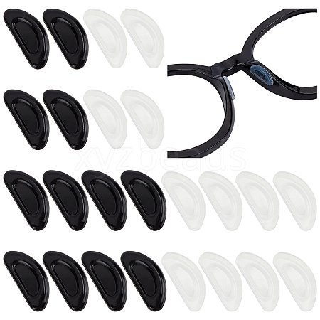 Gorgecraft 24 Pairs 2 Colors Silicone D-shaped Eyeglass Nose Pads KY-GF0001-20-1
