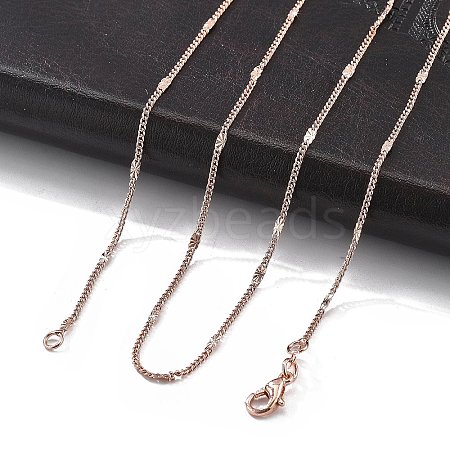 2mm Rack Plating Brass Twisted Chain Necklaces for Women Men MAK-L044-61RG-1