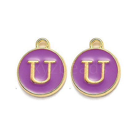 Golden Plated Alloy Enamel Charms ENAM-Q437-12U-1