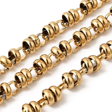 304 Stainless Steel Flat Round Link Chains CHS-K024-14G-1