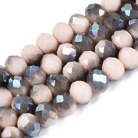 Electroplate Opaque Glass Beads Strands EGLA-A034-P8mm-S20-1