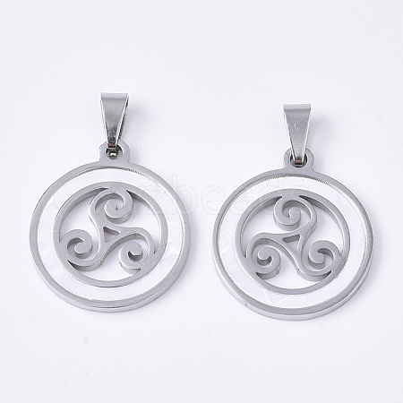 201 Stainless Steel Pendants STAS-N089-63P-1