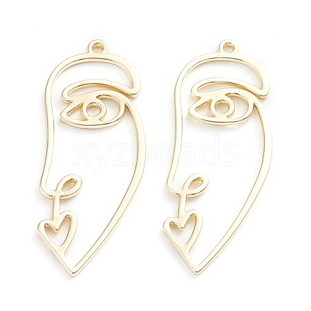 Alloy Open Back Bezel Pendants PALLOY-I197-17G-1