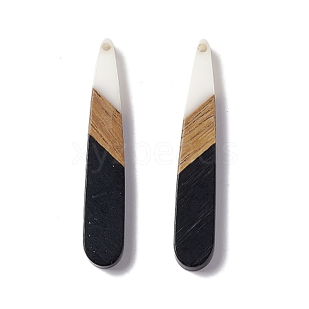 Opaque Resin & Walnut Wood Pendants RESI-M027-12D-1