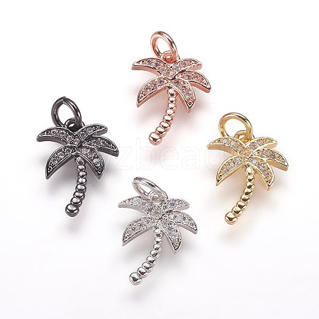 Brass Micro Pave Cubic Zirconia Pendants ZIRC-K070-38-1