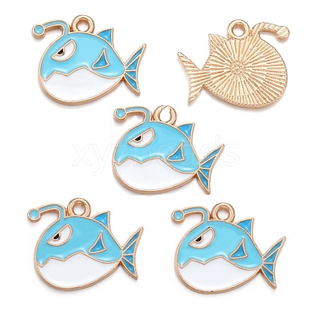 Sea Animal Alloy Enamel Pendants PW-WGE87A6-16-1